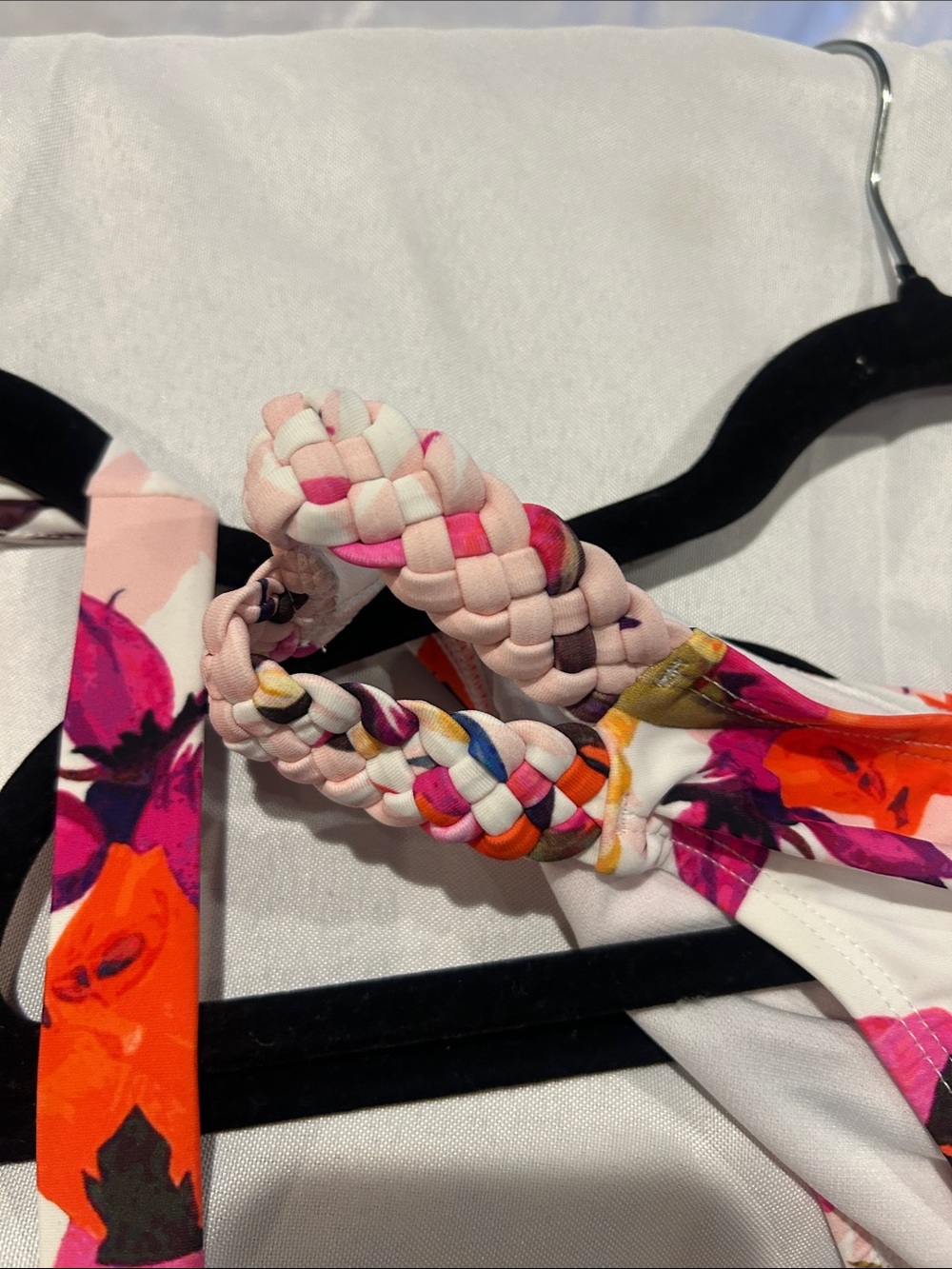 Ashley Graham Pink Floral Braided Strap Bikini Set - Picture 3 of 4